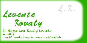 levente kovaly business card